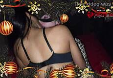 blonde and brunette amateurs kissing in christmas special first time cristina almeida