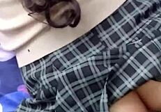 Hey, these 18-year-old mexican students in uniforms are getting fucked hard by an older guy, riding cowgirl with big tits 😏