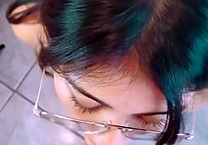 Cute Tattooed Ex-Girlfriend in Glasses Invites for Group Doggystyle and Cumshot