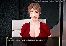 milf with big tits gets pussy licked in subtle family scene