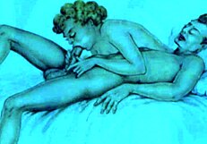 Vintage Erotic Illustration Featuring Antique Cartoon Anime