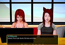 Interactive game with a family in a visual novel format