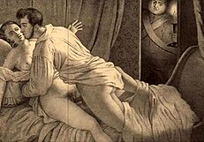 Vintage Erotic Illustration Featuring Antique Cartoon Anime