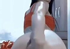 Asian Japanese Babe Intensely Masturbates Her Shaved Hairless Pussy with Passionate Strokes and Moans