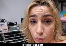 yo dude, i caught this blonde teen stealing a laptop - MyShopFuck