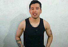 A young 21-year-old gay amateur gets his best friend’s uncle’s huge and thick cock in return for a sex story in milk.