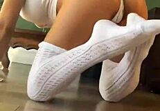 Curvy MILF Babe Teases Big Tits in Solo Fetish Session