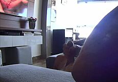 Step sister-in-law leaves footprint on cock during handjob.