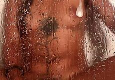 In the shower bathing scene