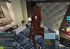 Hubby comes home and finds his wife with her boss and they both fuck him.
