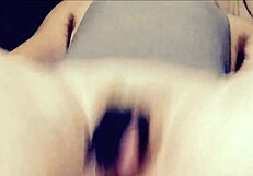 teenage sissy in chastity stretches hole with homemade toy for young crossdressing fun