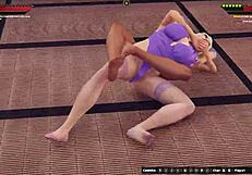 Aurora and Terra wrestle naked in 3D, leading to lesbian tribbing
