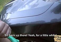 Wow! Amateur Babe Blowjob While Driving!