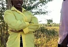 she skipped classes and got caught, then creampied outdoors by black guy