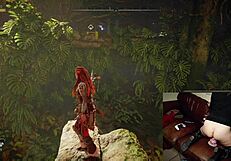 British redheads in heels masturbate and fuck while playing video games.