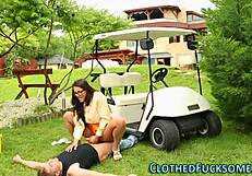 Uptown European Babe Gets Fingered And Fucked Outdoors