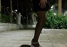 【伪娘】OL wild outdoor masturbation in stockings and heels. Imagine someone pounding me hard outside!