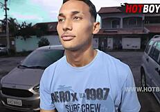 Young guy blows neighborhood studs