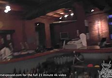 Behind the bar blowjob tittie cumshot!