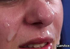 Nasty Babe Gets Cum Shot On Her Face