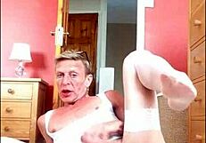 Whiteniteb's Shemale Cock in Stockings Dominates Hard.