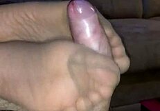 Homemade Footjob With Different Nylons