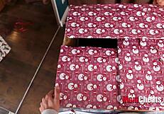 Merry Christmas from Stepmom! Open Your Gift for a Taboo Footjob Surprise!