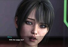Beautiful anime with big tits and hot brunette PC gameplay