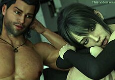 Beautiful anime with big tits and hot brunette PC gameplay