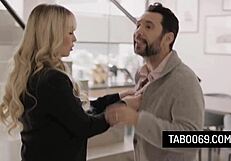 lilly bell seduces her buyer with a doggystyle blowjob, cheating on her husband