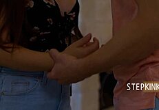 Teen wife gets anal and blowjob from sales boy with condom