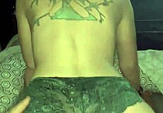 Babysitter rides cowgirl in bedroom, pounding petite pussy to orgasm