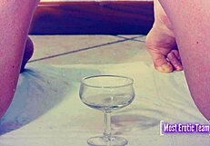 She Loves Pissing in Glasses and Getting So Wet!