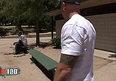 black guy watching his busty blond milf getting fucked by a big white cock