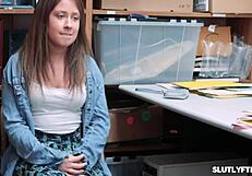 Shoplifter gives blowjob to officer