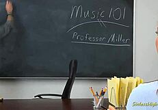 Slutty babe seduces her teacher.