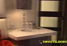 Steamy sex session with loud moans on a big bed