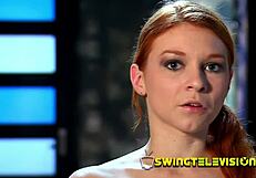 Steamy sex session with loud moans on a big bed