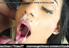shemale cumshots explode in wild sucking compilation video