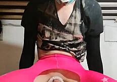 Ladyboy rides dildo first time 😈