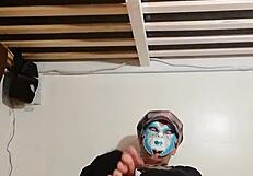 Ladyboy rides dildo first time 😈