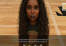 Beautiful brunette gets deepthroat in WVM31 scene in erotic game