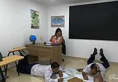 University Threesome with Teacher Roxana