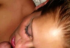 using that horny white slut for cum on face!