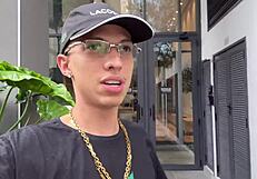 young guy meets godfather and gives dick gift