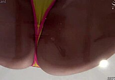 Masochist man performs cunnilingus on lily hosho while getting laughed at in bdsm scene