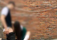 Public school teacher gets hot and heavy with her colleague outdoors