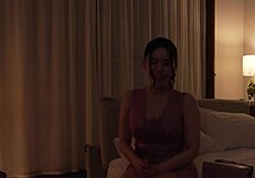 Japanese bitch soaps up big tits in steamy bath