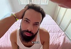 bearded man sucks 41 cocks in video