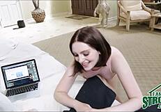 My Teen 18+ Stepsister Is Bored And Horny, Craving A Monster Cock Blowjob